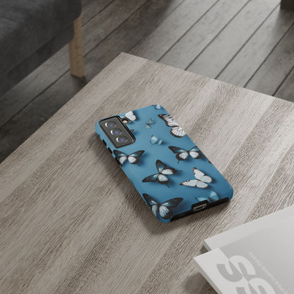 Butterflies on Blue Cell Phone Tough Cases