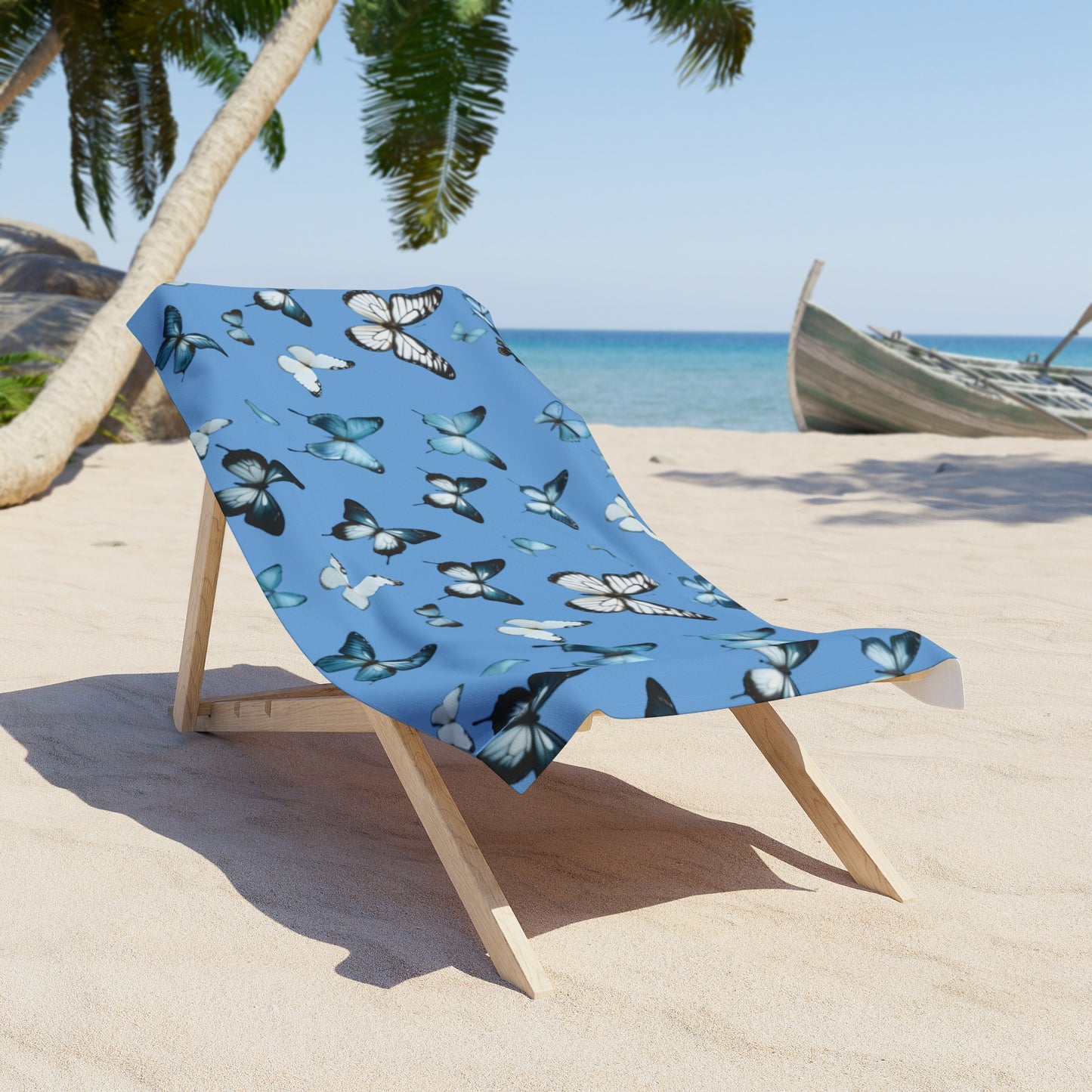 beautiful beach towel with butterflies