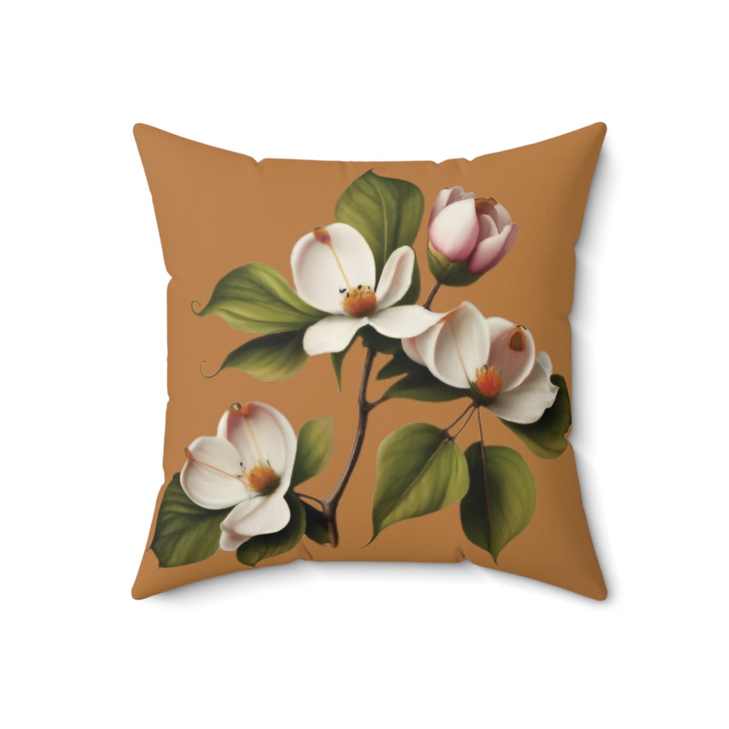 Dogwood Blossoms Spun Polyester Square Pillow