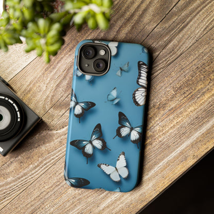 Butterflies on Blue Cell Phone Tough Cases