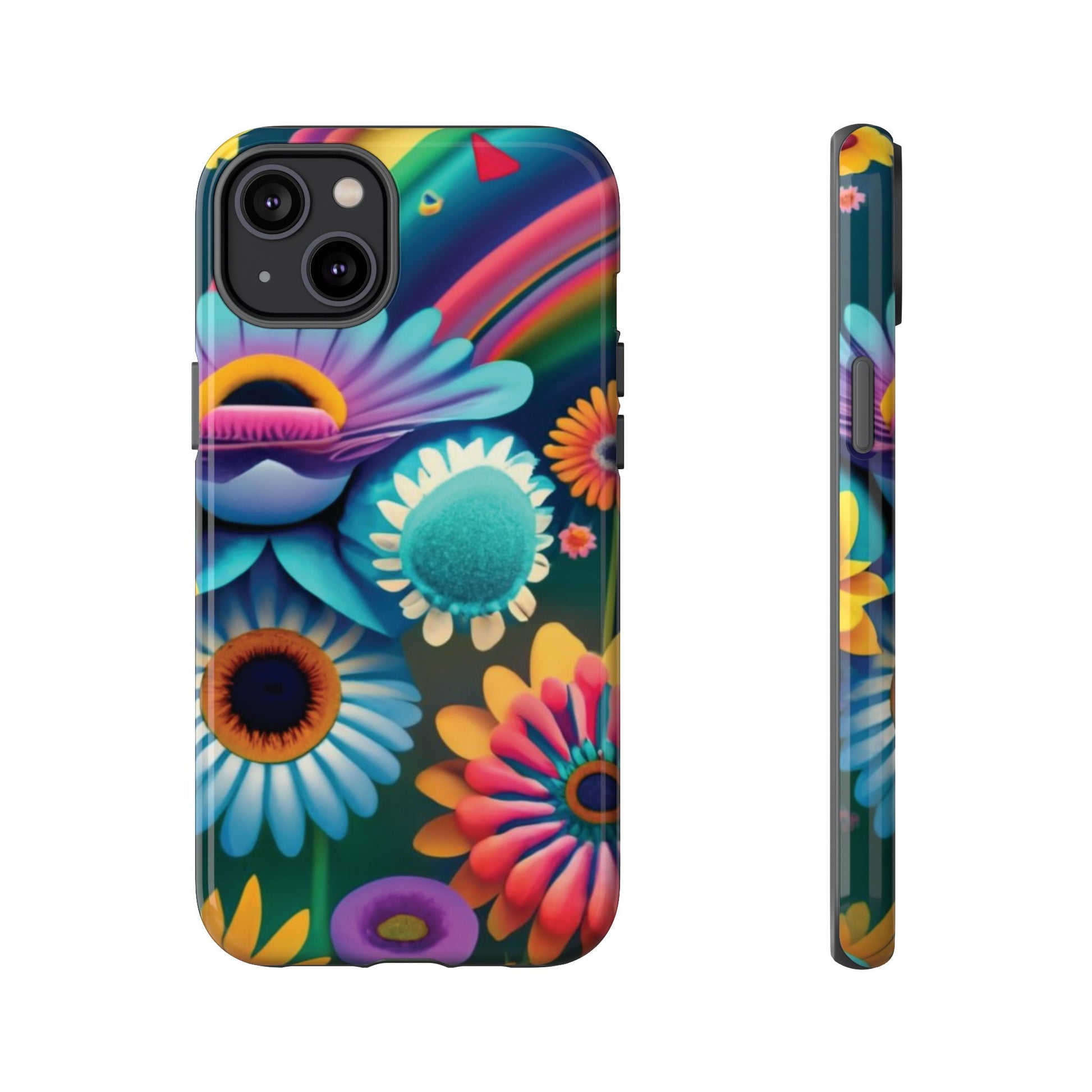 Rainbow Floral Tough Cell Phone Case - Ruppy's Creations