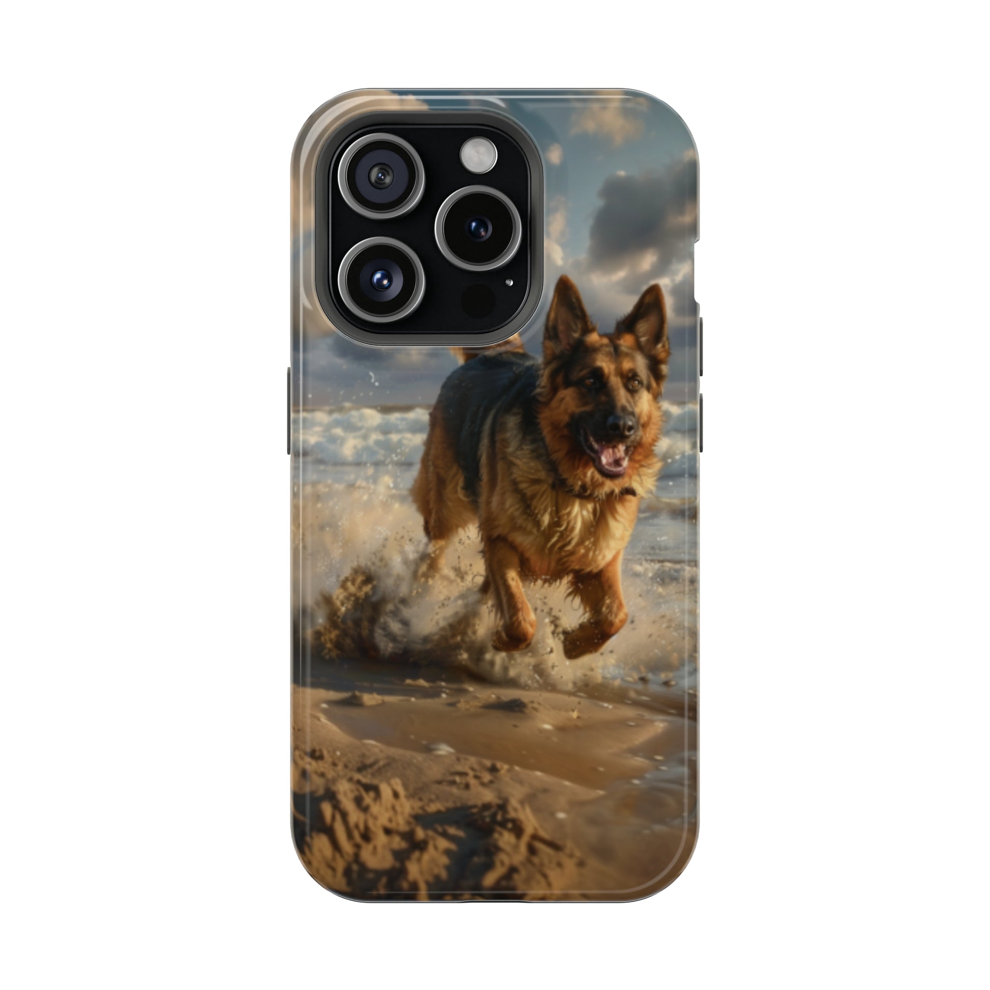 German Shepherd Beach Play MagSafe Tough iPhone Case - Ruppy's Creations