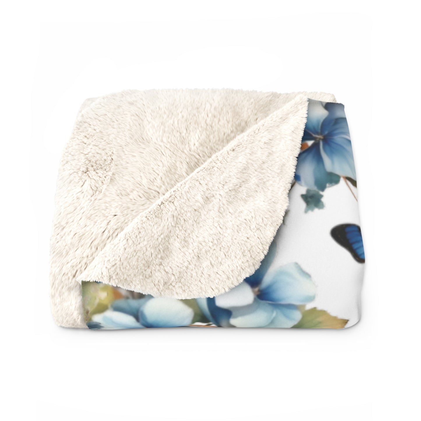 Blue Butterfly Sherpa Fleece Blanket