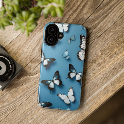 Butterflies on Blue Cell Phone Tough Cases