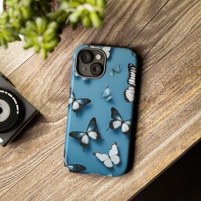 Butterflies on Blue Cell Phone Tough Cases