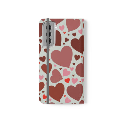 Hearts Folio Phone Case