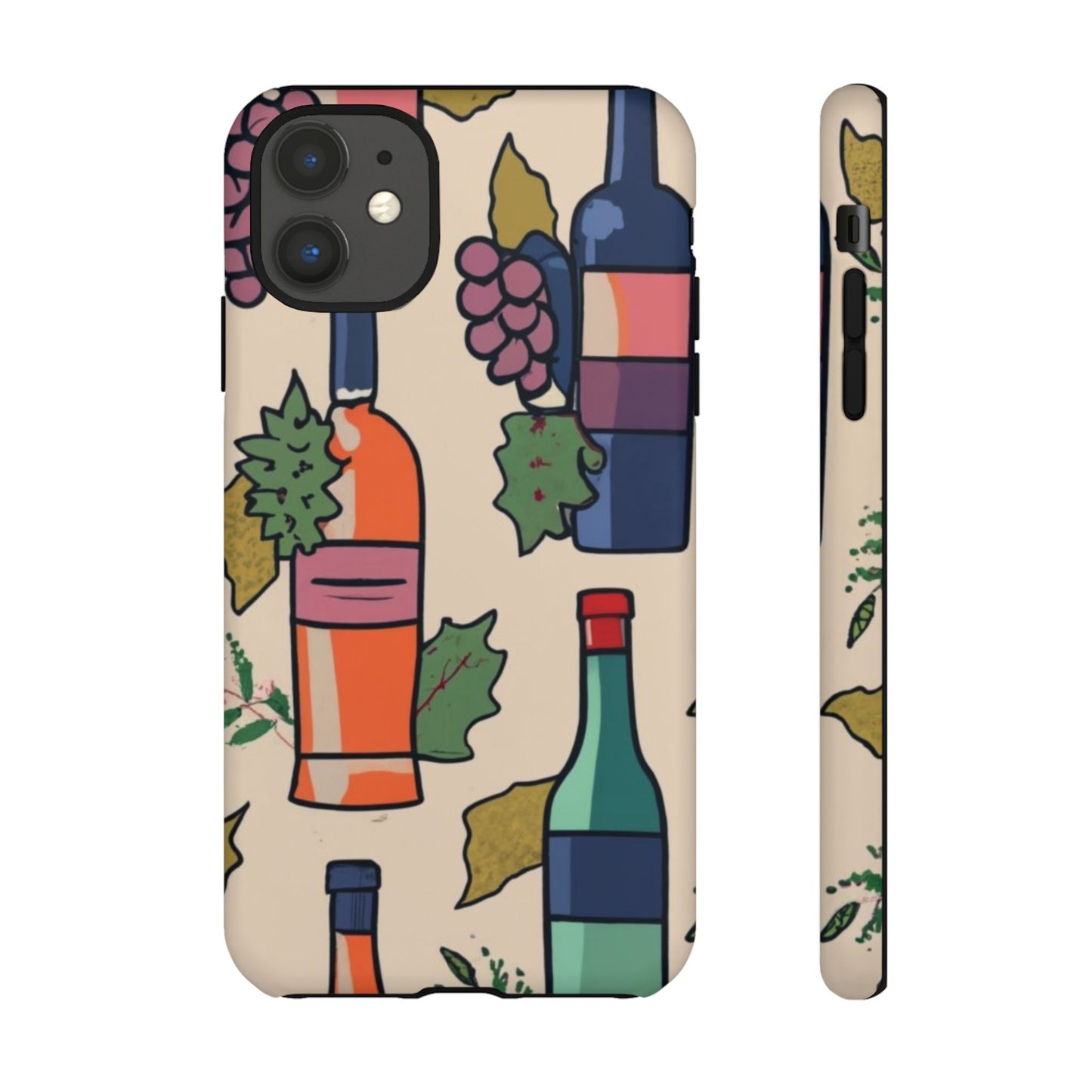 Wine Bottles & Grapes Tough Cell Phone Case - Ruppy's Creations