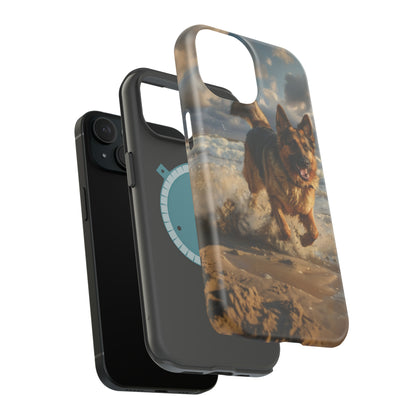 German Shepherd Beach Play MagSafe Tough iPhone Case - Ruppy's Creations