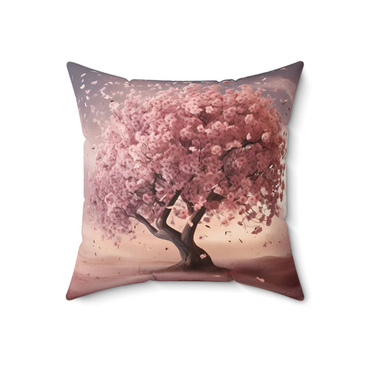 Very Cherry Blossom Spun Polyester Square Pillow