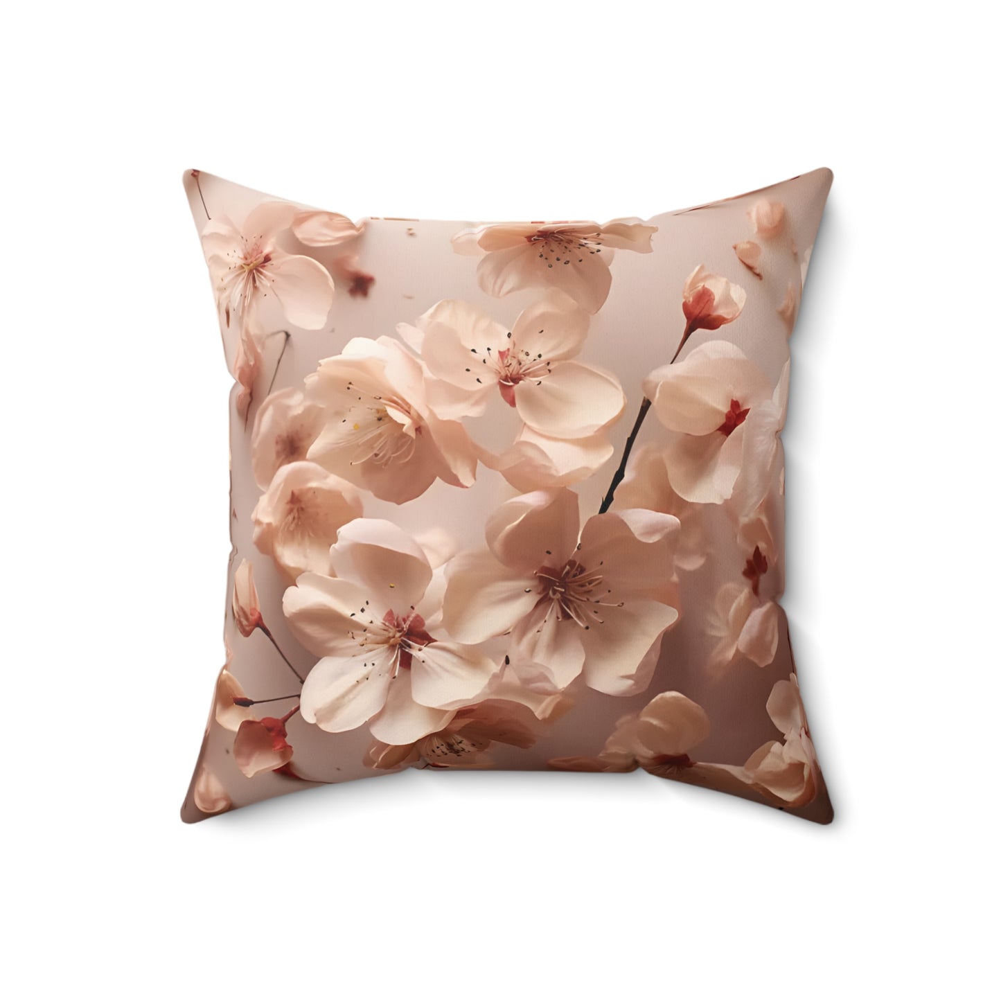 Very Cherry Blossom Petals Spun Polyester Square Pillow