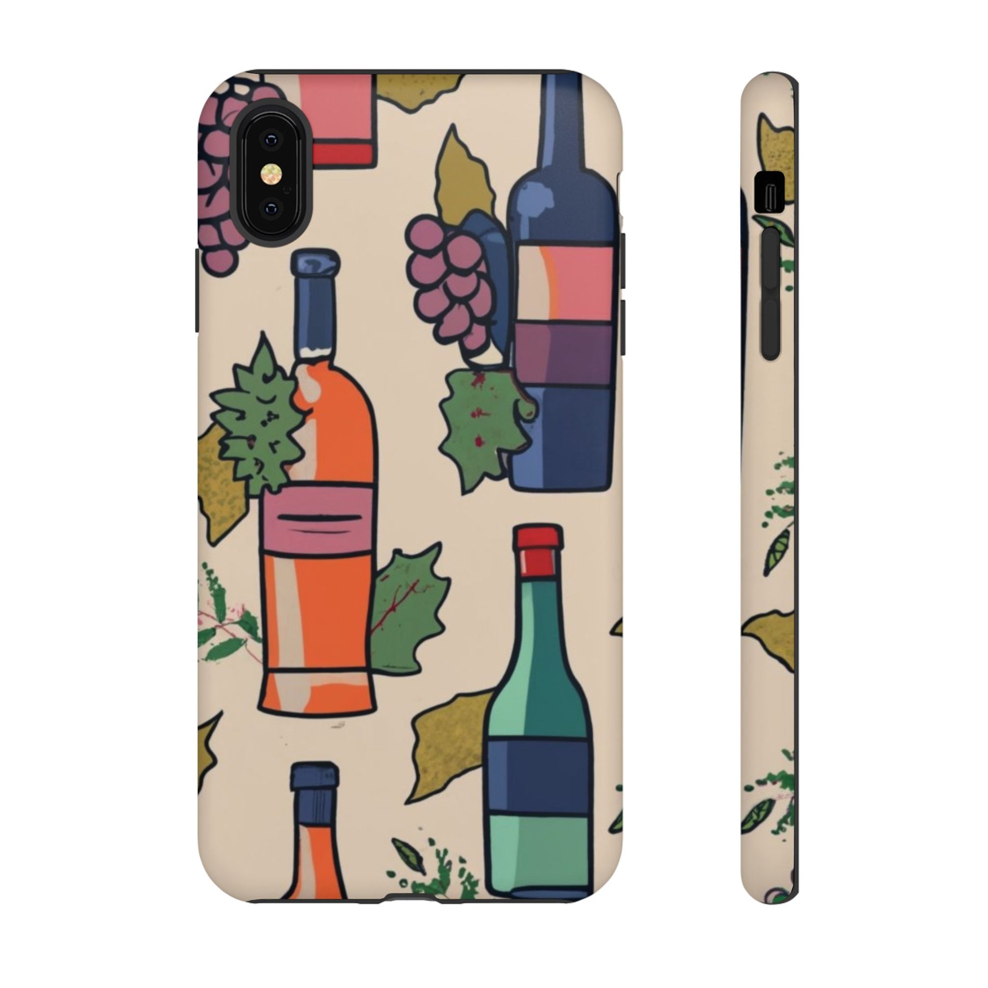 Wine Bottles & Grapes Tough Cell Phone Case - Ruppy's Creations