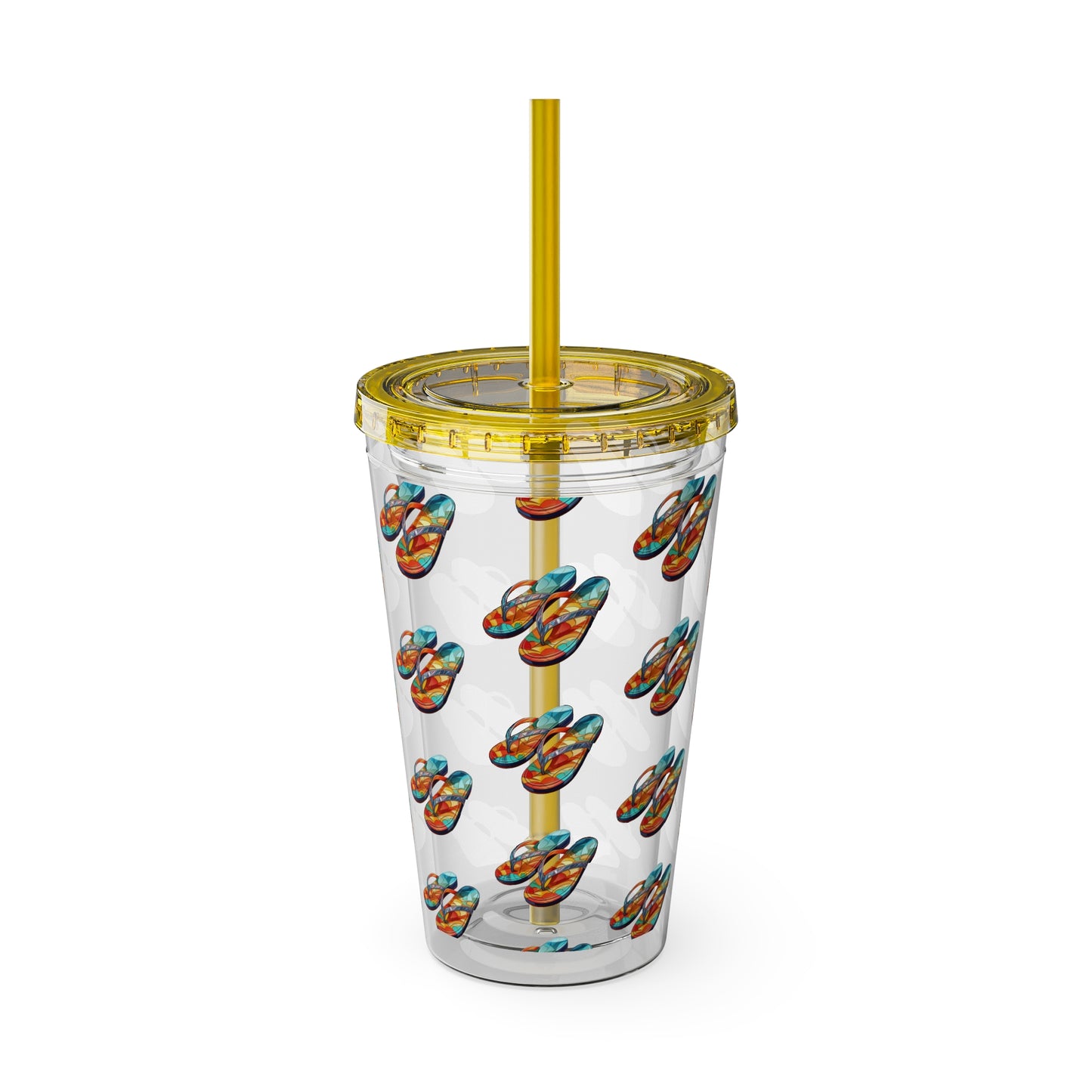 Flip Flop Sunsplash Tumbler with Straw, 16oz