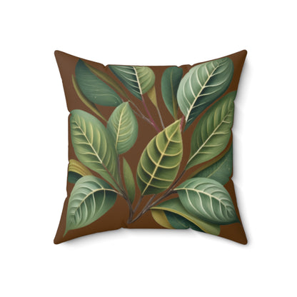 green leaves print throw pillows