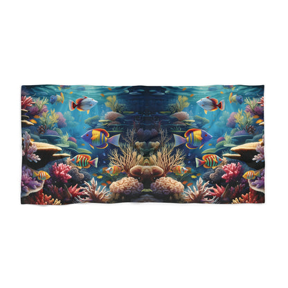 wonders of the sea beach towel