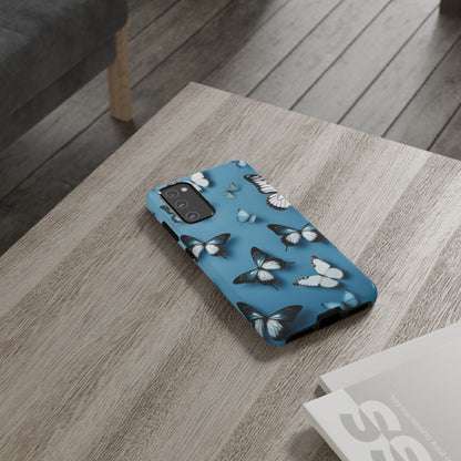 Butterflies on Blue Cell Phone Tough Cases