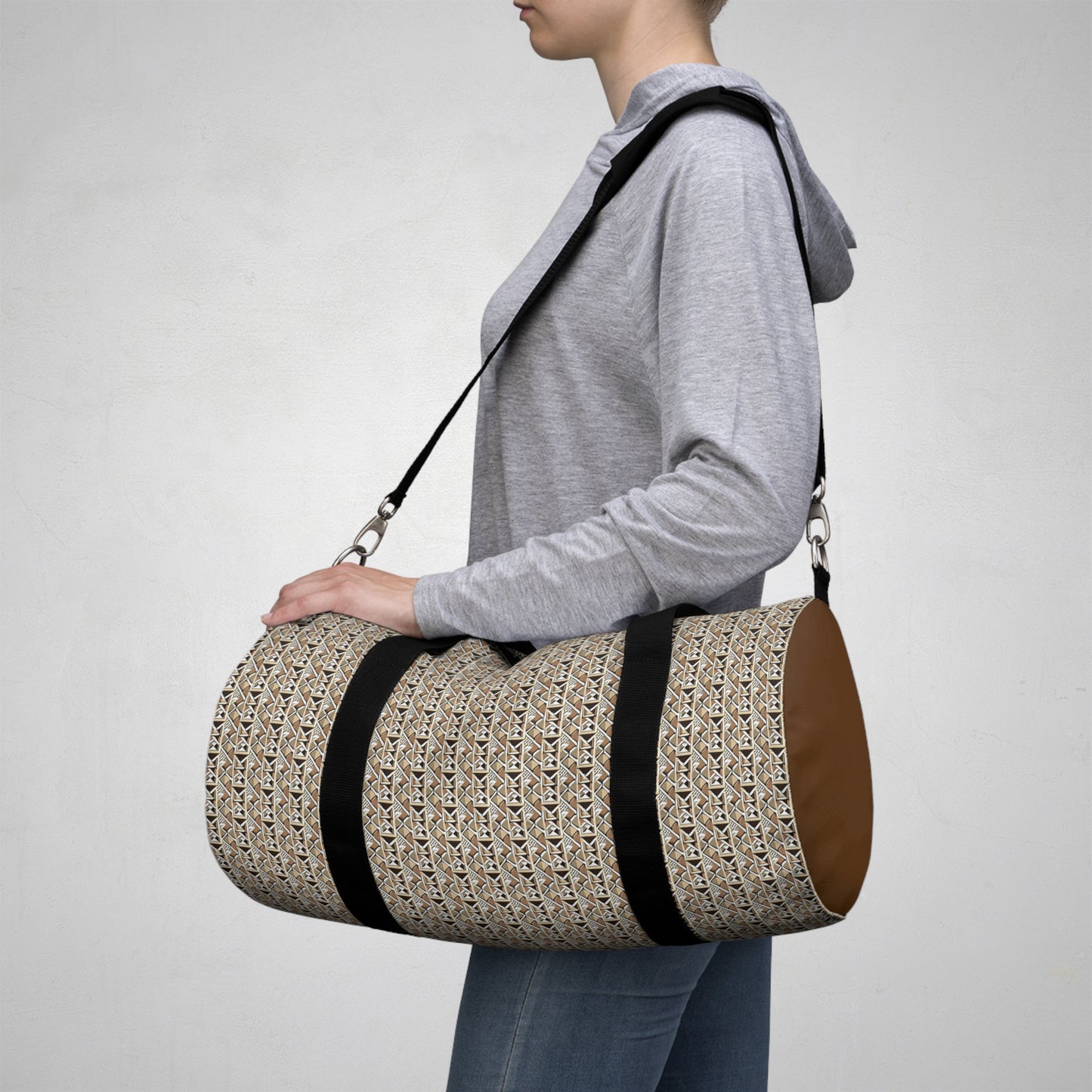 Neutral Color Pattern Duffel Bag