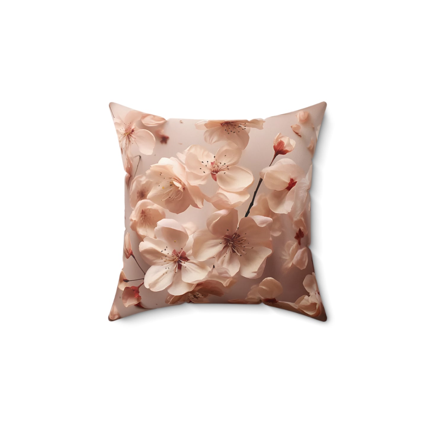 Very Cherry Blossom Petals Spun Polyester Square Pillow