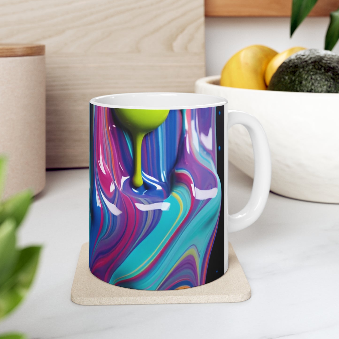 Dripping Paint Ceramic Mug 11oz