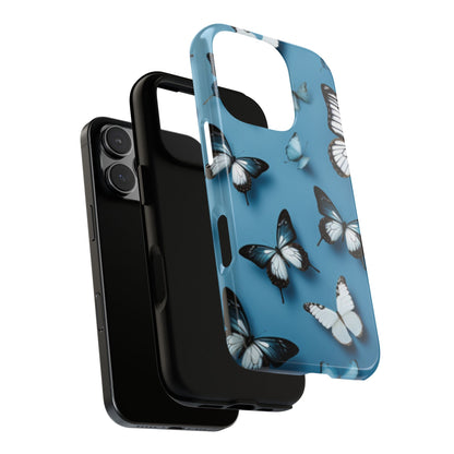 Butterflies on Blue Cell Phone Tough Cases