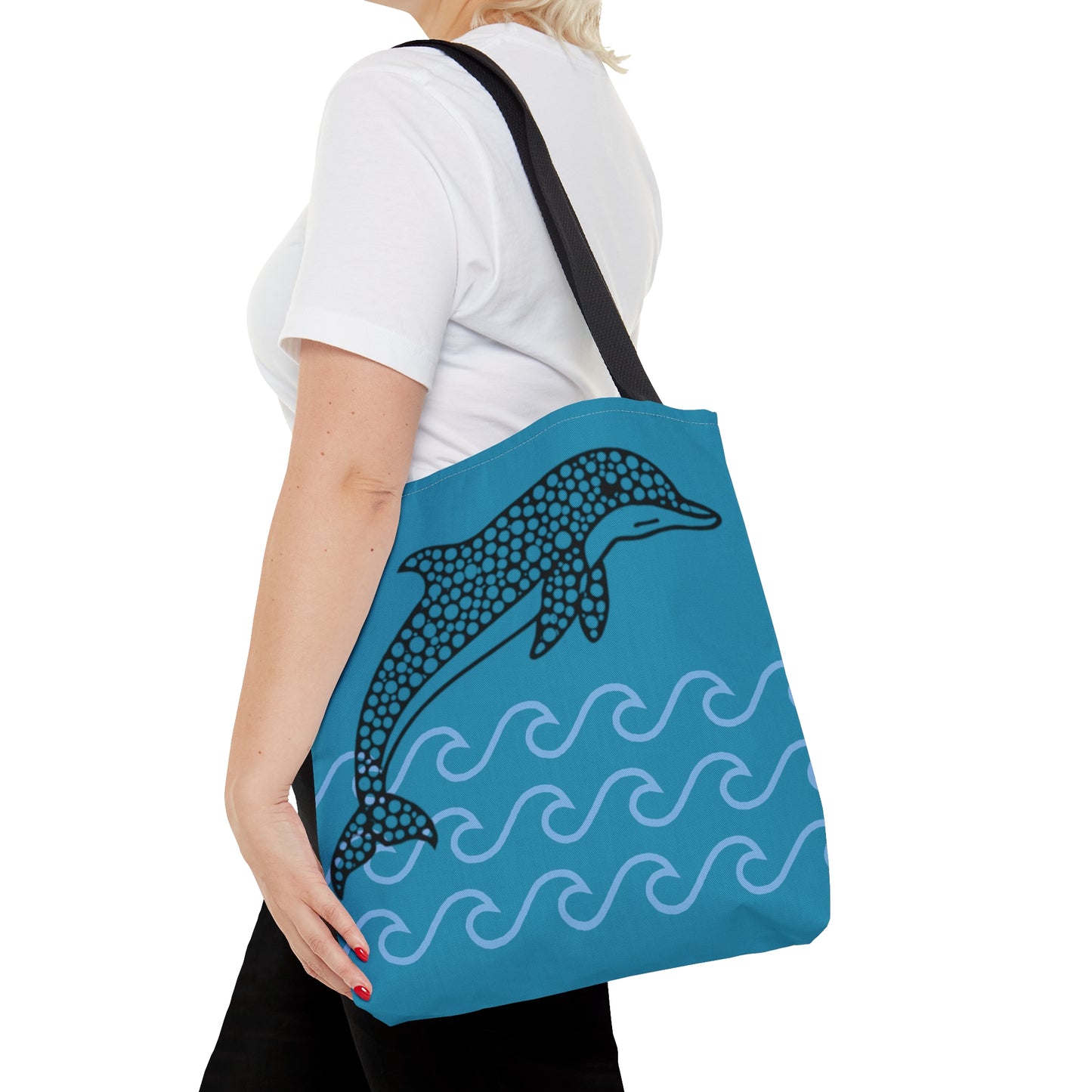 Turquoise Dolphin Tote Bag