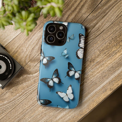 Butterflies on Blue Cell Phone Tough Cases