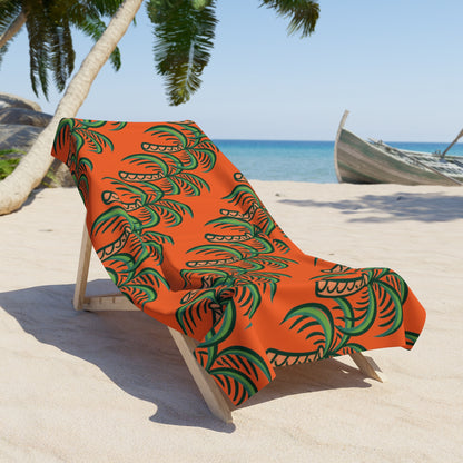 Palm Trees on Orange Beach Towel