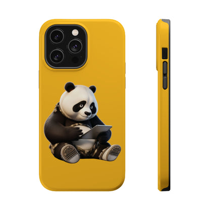 Yellow phone case with panda