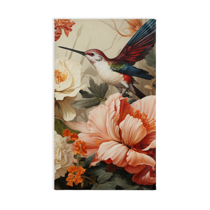 Hummingbird and Flowers Hand Towel