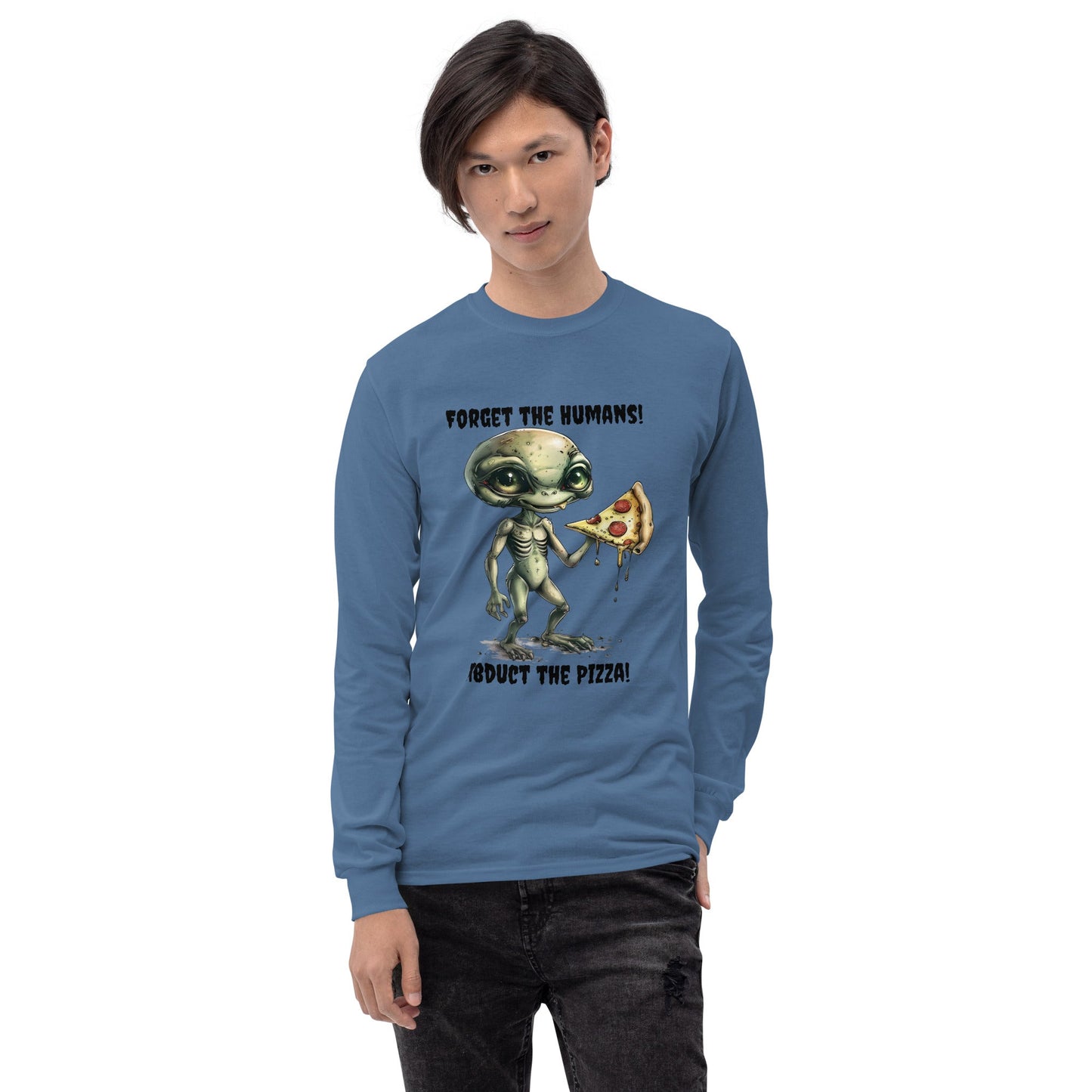 Alien Pizza Men’s Long Sleeve Shirt - Ruppy's Creations