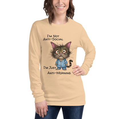 Anti - Morning Cat Women's Long Sleeve Tee - Ruppy's Creations