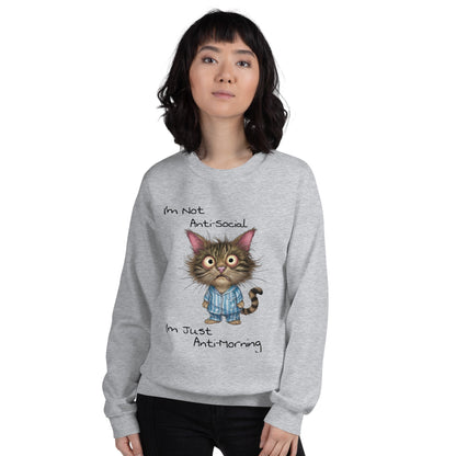 Anti - Morning Cat Women's Sweatshirt - Ruppy's Creations