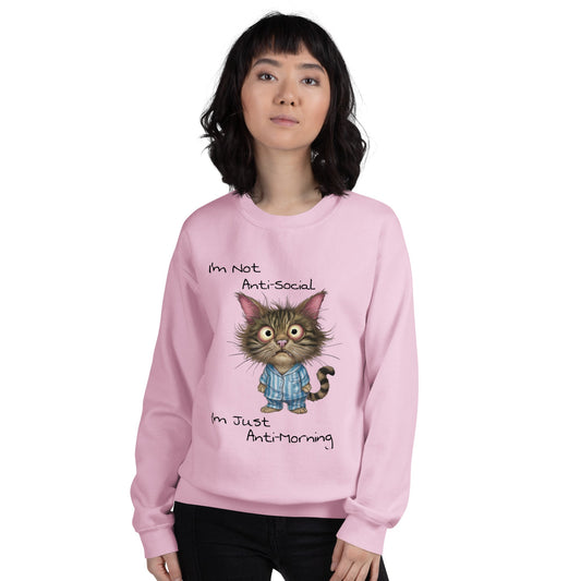 Anti - Morning Cat Women's Sweatshirt - Ruppy's Creations