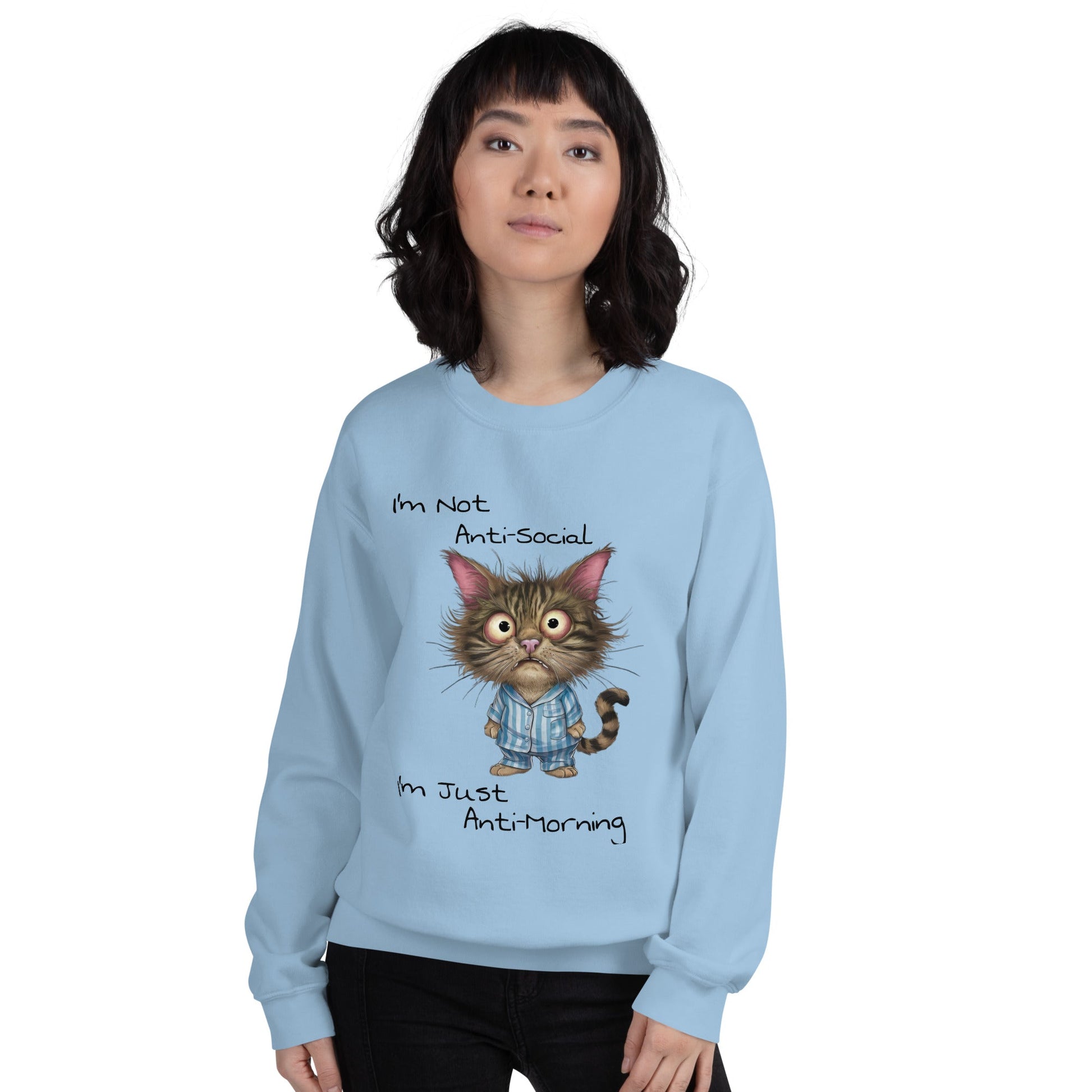 Anti - Morning Cat Women's Sweatshirt - Ruppy's Creations