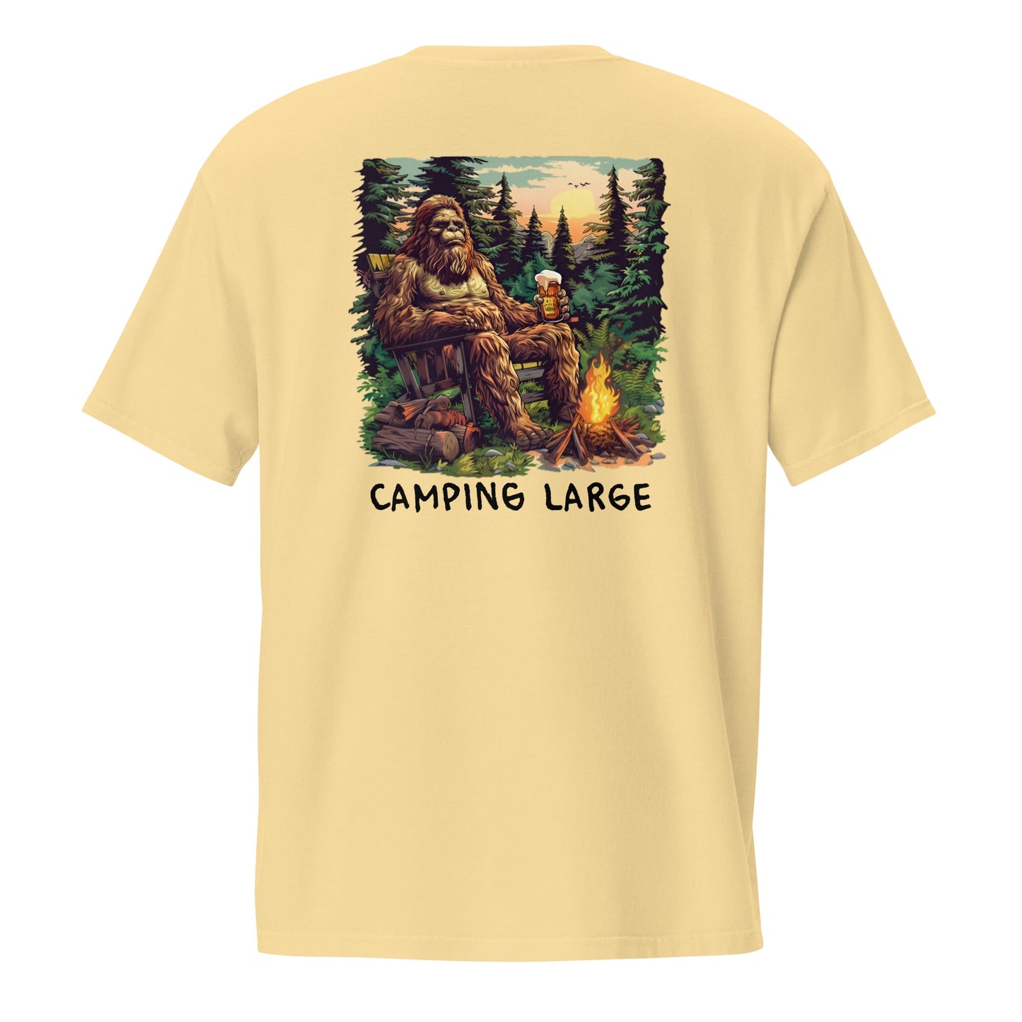 Bigfoot Camping Large Men's Garment-dyed Pocket Tee - Ruppy's Creations