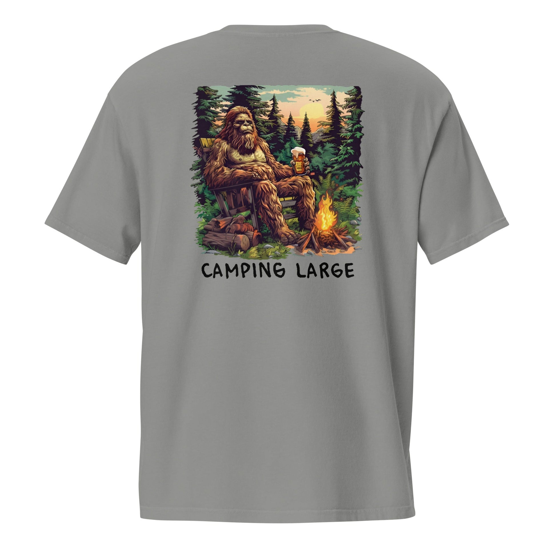 Bigfoot Camping Large Men's Garment-dyed Pocket Tee - Ruppy's Creations