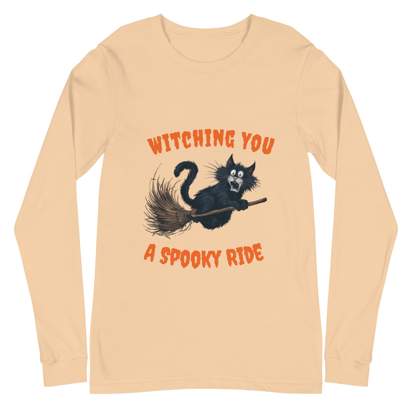 Black Cat & Broom Unisex Long Sleeve Tee - Ruppy's Creations