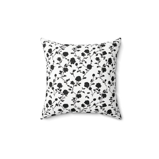 Black Rose Spun Polyester Square Pillow - Ruppy's Creations