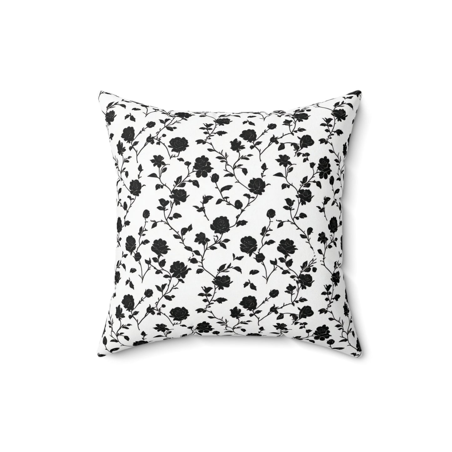 Black Rose Spun Polyester Square Pillow - Ruppy's Creations