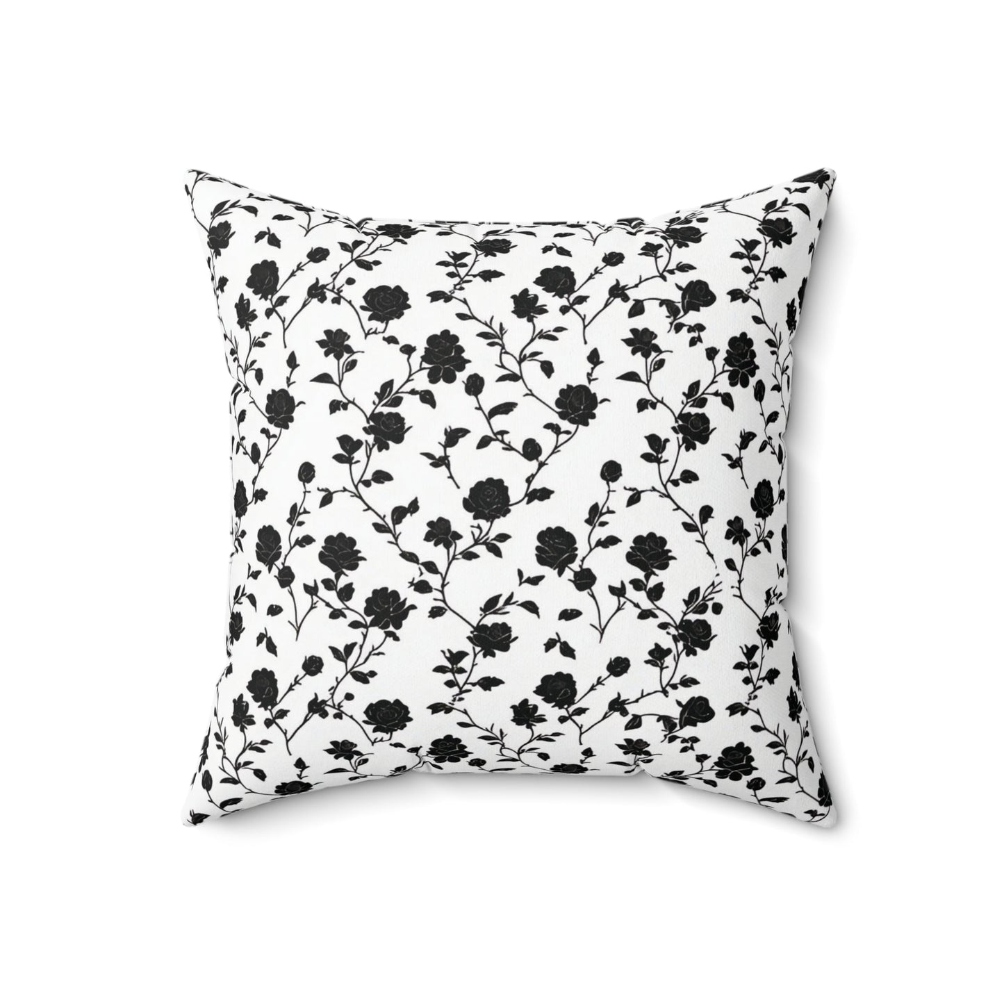 Black Rose Spun Polyester Square Pillow - Ruppy's Creations