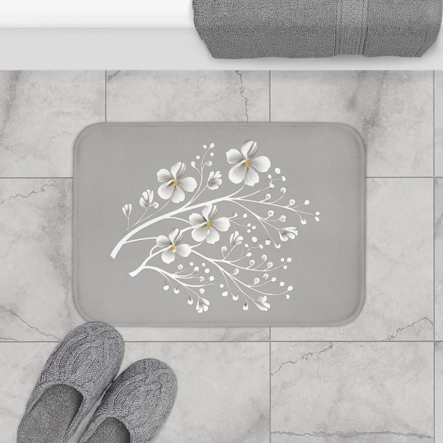 Blossom Whispers Memory Foam Bath Mat - Ruppy's Creations