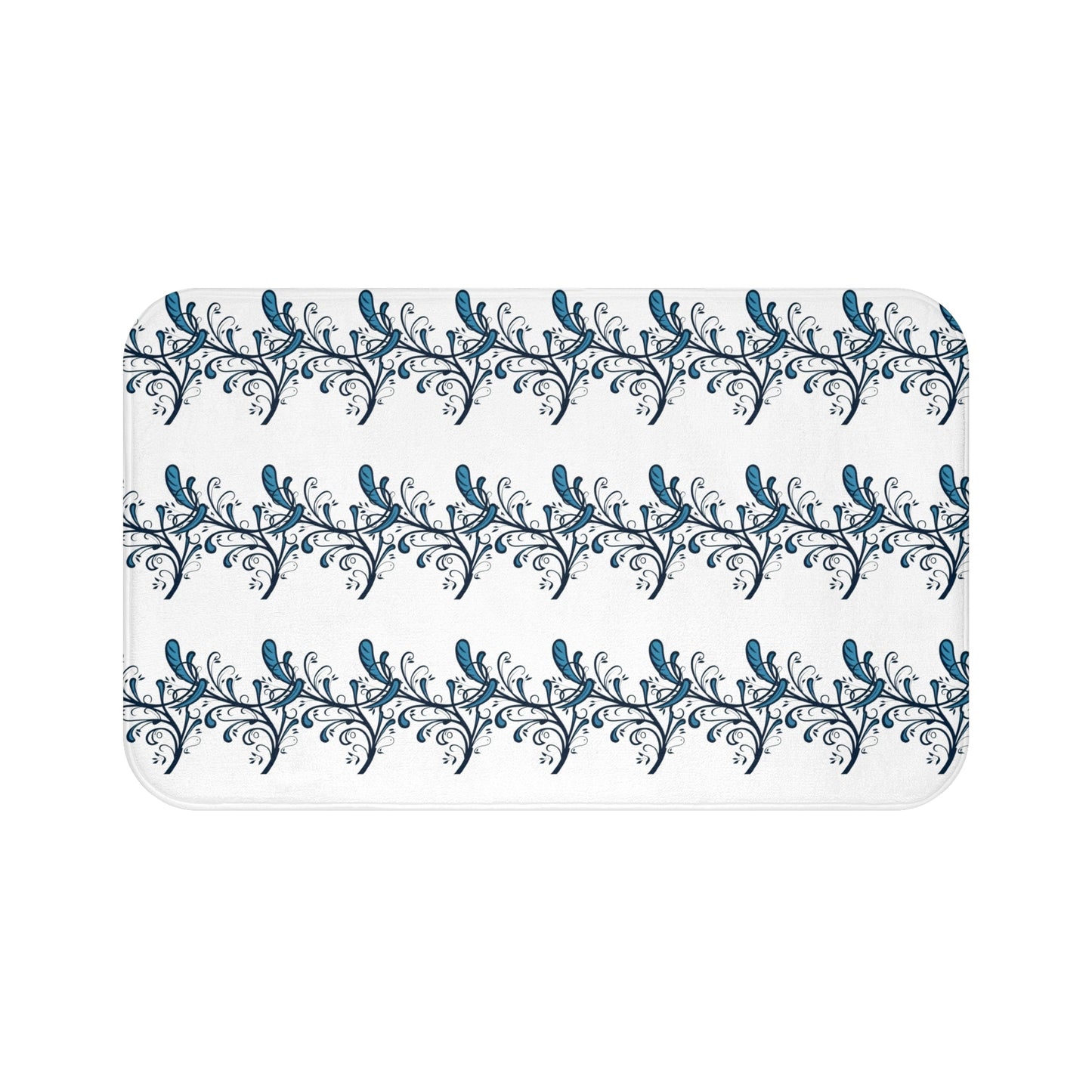 Blue Twirls Memory Foam Bath Mat - Ruppy's Creations