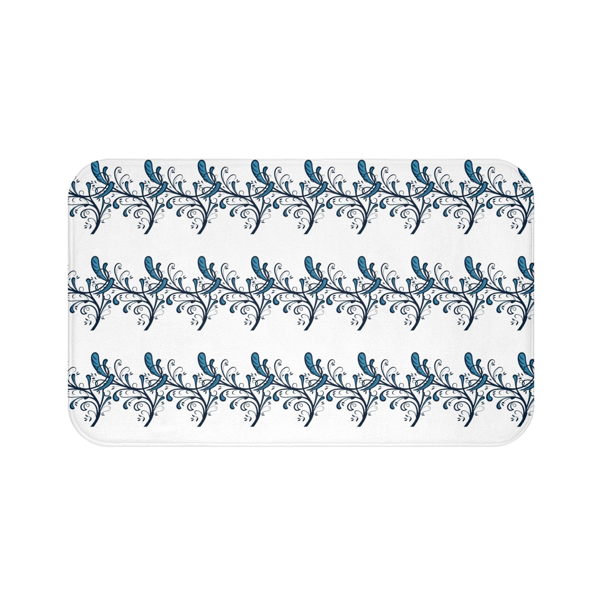 Blue Twirls Memory Foam Bath Mat - Ruppy's Creations