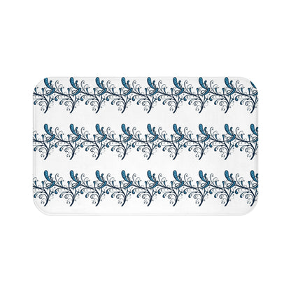 Blue Twirls Memory Foam Bath Mat - Ruppy's Creations