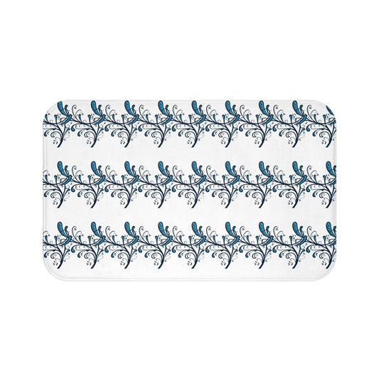 Blue Twirls Memory Foam Bath Mat - Ruppy's Creations