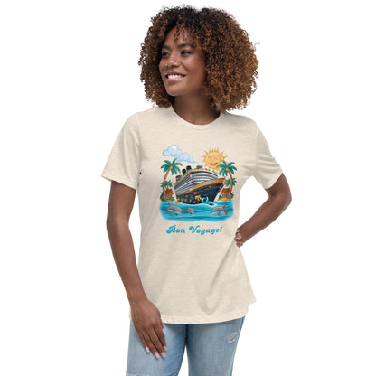 Bon Voyage Cruise Ship Women's Relaxed T - Shirt - Ruppy's Creations