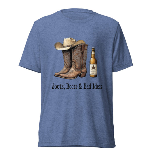 Boots, Beers & Bad Ideas Men's T-shirt - Ruppy's Creations