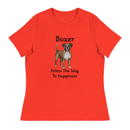 Boxer Happiness Women's Relaxed T-Shirt - Ruppy's Creations