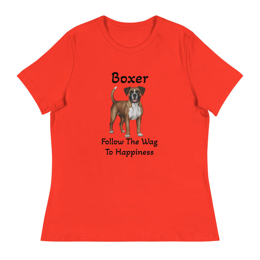 Boxer Happiness Women's Relaxed T-Shirt - Ruppy's Creations