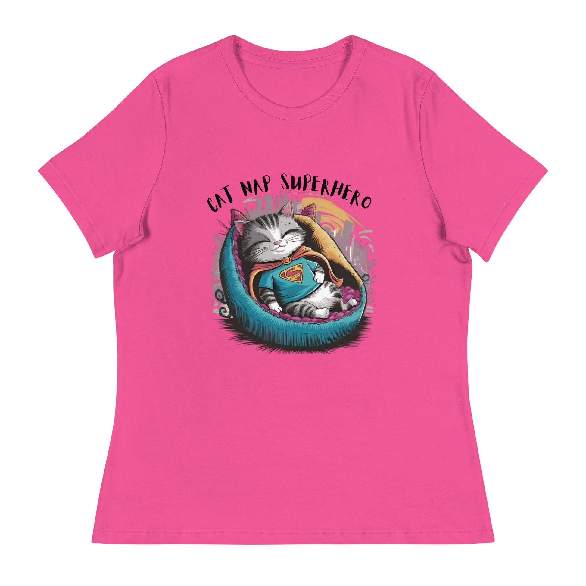 Cat Nap Super Hero Women's Relaxed Tee - Ruppy's Creations