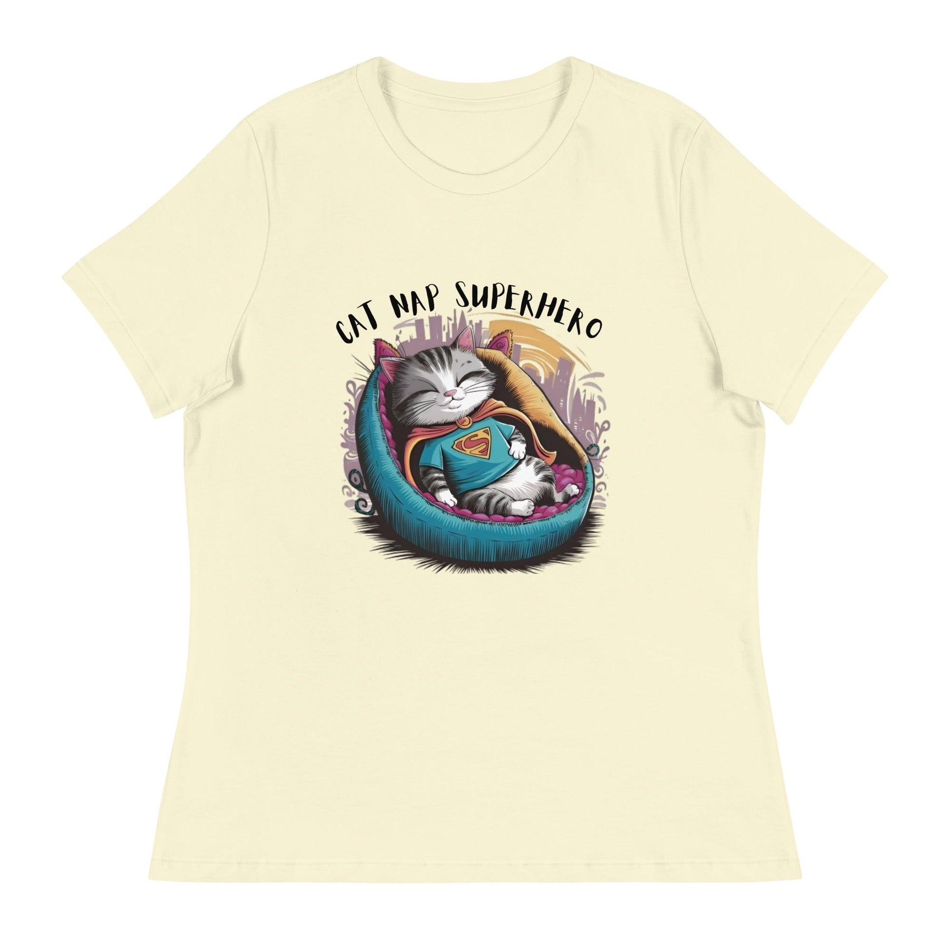 Cat Nap Super Hero Women's Relaxed Tee - Ruppy's Creations